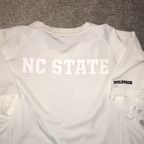 Team issue #42 Adidas NC State Wolfpack White basketball warm up Jersey Jacket - Picture 6 of 6